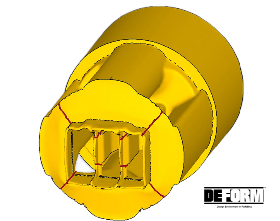 simulazione estrusione con software DEFORM