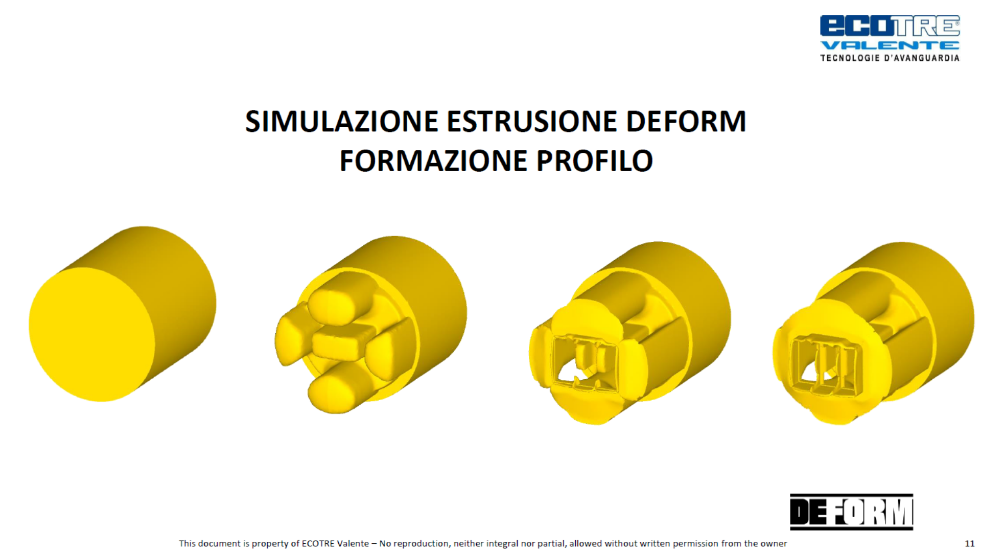 simulazione estrusione con software DEFORM