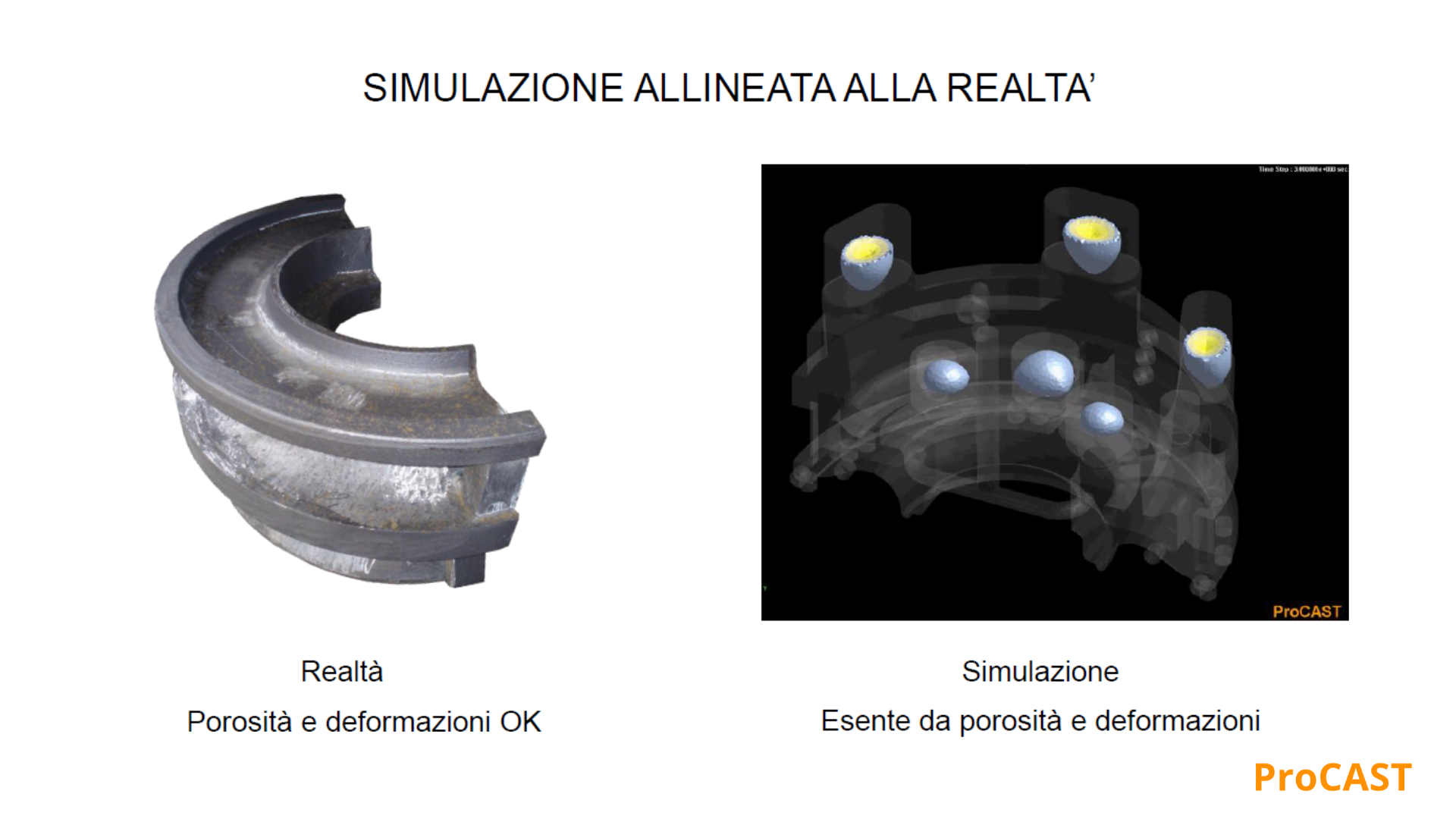 simulazione gravità sabbia con software ProCAST